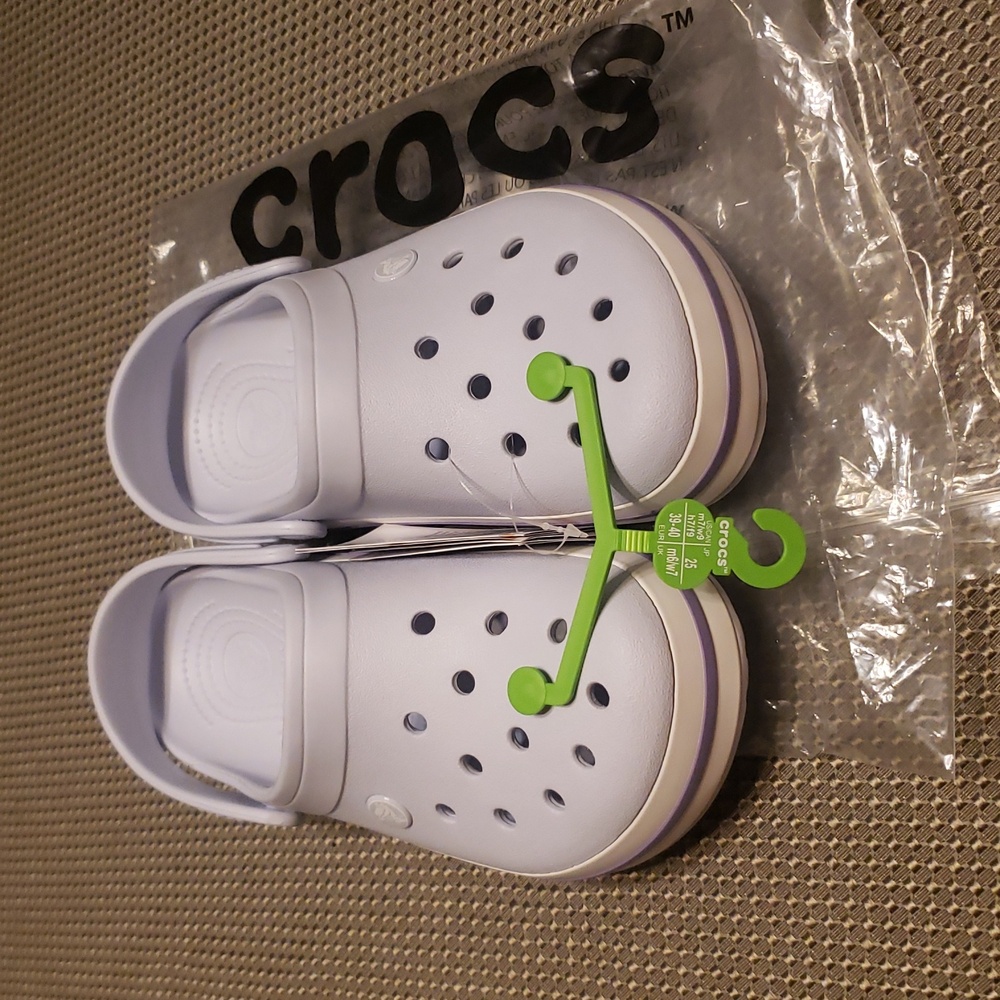 Crocs Women's Size 9 Classic Clog - White and Blue - Picture 6 of 6